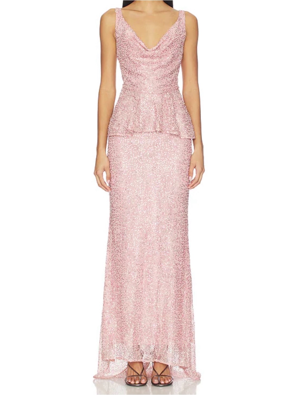 Klara Beaded Gown In Mauve - Brand New